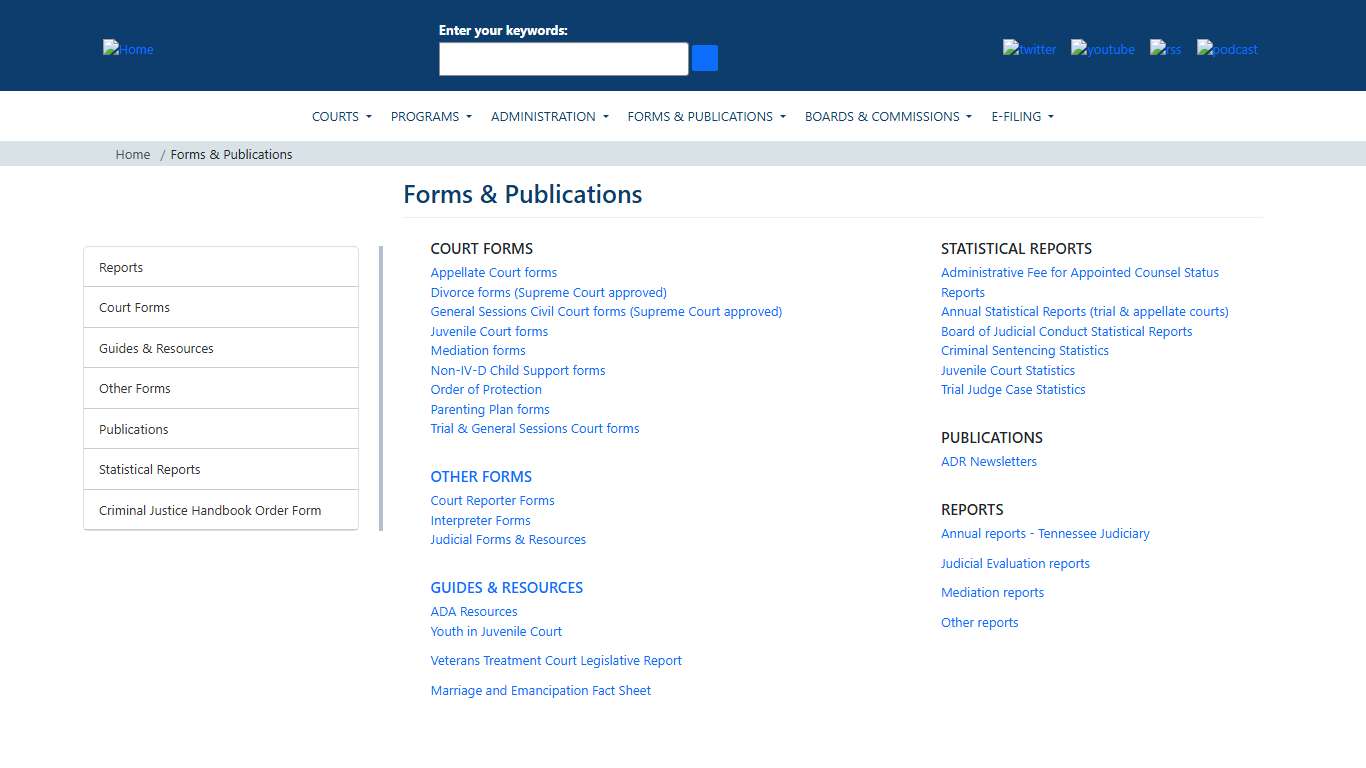 Forms & Publications | Tennessee Administrative Office of the Courts